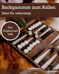 Sondergut Backgammon Mocha lauam&auml;ng - veeremiseks, valmistatud 100% nahast - originaal alates 1998. aastast matka- ja reisif&auml;nnidele - 25 x 34 cm