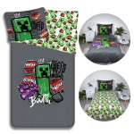 Minecraft laste voodipesu, puuvillane noorte 140x200 cm Oeko-tex