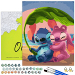 Maalid numbrite j&auml;rgi Raamil Oh Art! Stitch ja Angel 40x50 cm