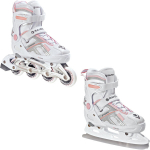 Reguleeritava suurusega rulluisud - uisud Raven Pulse 2 in 1, valged/roosad, L (40-43)