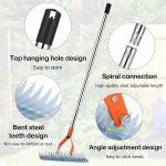 &Otilde;lgkatuse reha 4-osaline 1.6m murureha, vastupidav vaibareha, t&otilde;hus terasest metallist aiareha k&auml;epidemega surnud rohu puhastamiseks ja parandamiseks hoovis ja aias