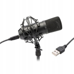 Mikrofon Tie Condenser Mic Usb amortisaatoriga, must