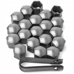 Kattepead velgede poltidele, hallid 17 mm, 21 tk komplekt