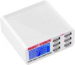 Garsent Usb laadija 6 pordiga 6a sisendiga Multi-usb laadimisjaam Lcd-ekraaniga tahvelarvutitele ja teistele Android seadmetele (100&ndash;240 V)