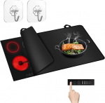 Pliidi kate, 61,5 x 53 cm pliidi kate 2 konksuga, pliidi silikoonmatt, pliidiplaadi kate, kuumakindel kate, pritsmekaitse k&ouml;&ouml;gile, pliidi kate induktsioonpliidile