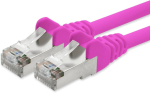 1attack.de v&otilde;rgukaabel Cat 5e fooliumi ja punutisega varjestatud Sftp v&otilde;rgukaabel 2x Rj45 pistikutega 10 m, magenta
