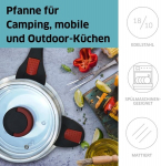 Quick Clack Pro mittenakkuva pann 24 cm | Ruumi kokkuhoidev hoiustamine | K&otilde;ikidele pliidit&uuml;&uuml;pidele, kaasa arvatud induktsioonpliidid | Induktsioonpann | Telkimiseks ja v&auml;litingimustes kasutatavasse k&ouml;&ouml;ki | Kaetud pann 24 cm