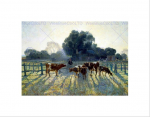 Maastiku maaelu stuudio gruner spring frost maal, raamitud kunstiprint b12x3957