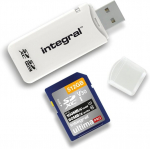 Integral Amincrsd Sd (secure Digital) &uuml;he pesaga lugeja, pakendatud ilma lisavaevata - valge