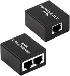 Gelrhonr Rj45 splitter adapter Rj45 etherneti splitter 1 kuni 2 v&otilde;rguadapter (2 seadet korraga) t&ouml;&ouml;tab cat5e/cat6/cat8 pistikutega Lan internet 1 paar must