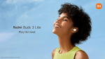 Xiaomi redmi buds 3 lite bluetooth k&otilde;rvaklapid 5.2, 18 tundi aku kestvus, veekindel, automaatne &uuml;hendus, juhtmevabad k&otilde;rvaklapid puutetundliku juhtimise ja m&uuml;rasummutusega - valge