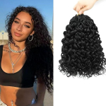 Eelnevalt keerutatud gogo curl heegeldatud juuksed 18 tolli 8 pakki l&uuml;hikesed lokkis heegeldatud juuksed naistele eelnevalt silmustatud ocean wave heegeldatud juuksed beach curl heegeldatud juuksed deep wave heegeldatud punumisjuuksed (1b, 18 tolli)