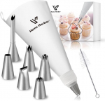 Mtskaeo glasuurikottide komplekt, 9 tk, tordiprits, tordiprits otsikutega, korduvkasutatav ja n&otilde;udepesumasinas pestav tordiprits, puhastusharjaga, kookide ja k&uuml;psiste kaunistamiseks