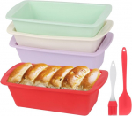 Silikoonist k&uuml;psetusvormid, 4 tk, silikoonvormid, k&uuml;psetamine, ristk&uuml;likukujulised, 19,2 x 9,5 x 5,5 cm, v&auml;ike koogivorm, silikoonist koogivorm, silikoonvormid &otilde;hufrit&uuml;&uuml;rile, leivavormid k&uuml;psetamiseks koos &otilde;lipintsliga