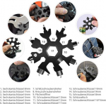 18-in-1 snowflake multitool &ndash; universaalne taskut&ouml;&ouml;riist must &ndash; sisaldab v&otilde;tmehoidjat, hoiukotti ja kinkekarpi