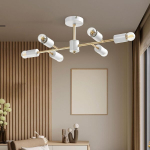 Lqwell&reg; T&ouml;&ouml;stuslik l&uuml;hter, moodne E14 k&ouml;&ouml;gilamp, magamistoa lamp elutuppa, magamistuppa, k&ouml;&ouml;ki, 6 pirni, kuldne valge, ilma pirnita