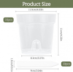 Alwaiiz orhideepottide komplekt, 10 tk, l&auml;bipaistev lillepott drenaažiava ja 10 taimesildiga, plastikust lillepotid, sobivad kasutamiseks siseruumides ja v&auml;ljas