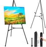 Vaiigo Molbert - Kokkupandav metallist molbert, reguleeritav p&otilde;randamolbert koos statiiviga - L&otilde;uendi alus pulmasiltide, maalide ja plakatite jaoks, Molberti komplekt (must, 1 tk)