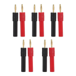 Banana pistikupesa adapter 2 mm isane kuni 4 mm emane punane must banana pistik Pa messingist tarvikud elektroonikaseadmetele, 5 tk komplekt