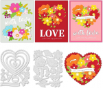 Infunly 28 stiili lillel&otilde;iketerad s&uuml;damekujulised l&otilde;iketerad kaardi valmistamiseks s&uuml;damekujulised l&otilde;iketerad metallist &scaron;abloon mitme kujuga isetegemise k&auml;sit&ouml;&ouml; reljeeft&ouml;&ouml;riistad albumi scrapbooking'uks