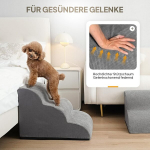 Mora Pets koerte trepp v&auml;ikestele koertele, lemmikloomade trepp voodi ja diivani jaoks, libisemiskindel pl&uuml;&uuml;sist kate, pestavad kasside trepid, k&auml;snast valmistatud koerte kaldtee, 2 astet (30 cm k&otilde;rge, hall)