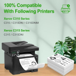 Sinoprint C310 C315 tooner, &uuml;hildub Xerox C315 tooneriga, Xerox C310 printeri kassetid mudelitele C310dni C310dnim C315dni (5 tk, 006r04356 006r04357 006r04358 006r04358 006r04333 59)