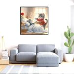 Shegzhuc teemantmaal kassid 30 x 30 cm maalimine numbrite j&auml;rgi kass hall kohv hommik teemantmaal loomad mosaiik teemantmaal kunst tikand ristpistes pildid kingitus seina kaunistamiseks