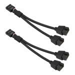 Wuiowppic 2 tk Usb 2.0 9 kontaktiga emane kuni topelt pikenduskaabel/9 kontaktiga isane 9 kontaktiga Usb 2.0 esipaneeli nailonist punutud kaabel arvuti sisemisele emaplaadile, must