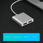 Wjesog 1x2 Displayport kuni kahe Displayport jagaja adapter, Mdp kuni 2 Dp jaoturi mitme voo transpordi tugi 4k resolutsiooni tugi Mst, Sst