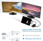 Surface Pro dokkimisjaam Surface Pro 6 / Pro 5 / Pro 4 jaoks, Usb-jaoturi dokkimisjaam gigabitise Etherneti, 4k Hdmi Vga Dp Display Porti, 3 x Usb 3.0, heliv&auml;ljundi, Usb C pordi, Sd/tf-kaardi lugejaga