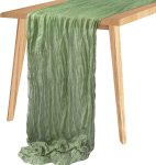 Fowecelt laudlina salveiroheline juusturiie Boho: 90 x 400 cm juusturiidest laudlina, salveiroheline kangast marlilina Boho rustikaalsed kaunistused pulmadeks, vastuv&otilde;tuks, pruudidu&scaron;iks