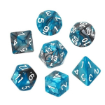 T&auml;ringud Rebel RPG Dice Set - Two Color - Steel and Blue