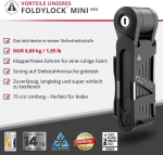 Foldylock mini kokkupandav lukk v&otilde;tmega - patenteeritud testiv&otilde;itja jalgrattalukk hoidikuga k&otilde;rge turvalisuse tagamiseks - tugev ja kerge jalgrattalukk linna jalgratastele ja e-t&otilde;ukeratastele - 75 cm