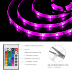 Amir 2 m led riba patareiga, rgb 5050 isekleepuv 16 v&auml;rvi muutev ja 4 valgusrežiimiga led riba koos kaugjuhtimispuldiga, veekindel, m&auml;lufunktsioon, siseruumide ribavalgustid kappidele, magamistoa sisustus