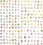 Dkddsss 200 t&uuml;kki scrapbooking kleepsud lilled lillekleepsud scrapbooking kleebis scrapbooking kleebiste komplekt, lillekleepsud isetegemise planeerijatele, m&auml;rkmikele, fotoalbumile
