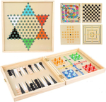 Newfun klassikaliste m&auml;ngude kollektsioon, puidust m&auml;ngude kollektsioon, inimene, &auml;ra vihasta, 12 klassikalist lauam&auml;ngu lastele alates 6. eluaastast, pakitud tugevasse puidust karpi, suurus: 33,2 x 32,8 x 6,5 cm