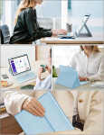Jademall Klaviatuur Ipad Pro 13 M4 - Juhtmevaba klaviatuur valgustusega Ipad Pro 13 M4 2024 jaoks, kaitse&uuml;mbris pliiatsi hoidjaga, Qwertz saksa