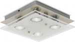 Led laelamp Blankets, elutoa Lamp/gu10/4 x 3 W/4 x 250 luumenit/satiinklaas/ruudukujuline/matt nikkel