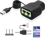 A11cs Rj45 1 kuni 2 adapteri splitter - 2 pordi etherneti v&otilde;rgu jaotus Usb toitega samaaegseks interneti&uuml;henduseks Lan-kaabli kaudu