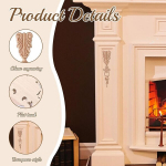 Sctmda vintage puidust nikerdatud dekaal, puidust aplikatsioon, puidust nikerdatud kaunistused, puidust kaunistused m&ouml;&ouml;blile, m&ouml;&ouml;bel, nikerdatud puidu nikerdus, aplikatsioon, puidust nurgaliist, 20 x 5 cm, 4 tk