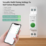 Emylo nutikas kaitsel&uuml;liti, Wifi energiam&otilde;&otilde;tja Ac 220v 50a 1p Din-liistu l&uuml;liti, energiatarbimise monitor, toetab Alexa, Tuya Smart Life App kaugjuhtimist