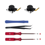 Tolesum Hall Effect juhtkangi remondikomplekt Ns Switch/switch Oled Joy-con/switch Lite kontrolleritele koos remondit&ouml;&ouml;riistadega, triivivaba - must