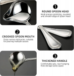 2 roostevabast terasest kastmekulbi komplekt, pikkus 20,6 cm, kastmekulp, pardinoka kujuline kulp, kastmekulp valamisotsikuga, kallutatud supikulbi komplekt ket&scaron;upi, piprakastme, kastmete, suppide jms jaoks (h&otilde;bedane)