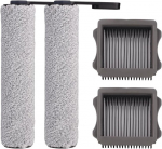 4 tarvikukomplekt tineco floor one s5 / s5 pro / s5 pro 2 / s5 extreme m&auml;rg-/kuivharja rulliku vahetusharjadele akuga m&auml;rgkuivtolmuimejale