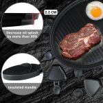 Raclette grill mittenakkuva katte ja termiliselt isoleeritud k&auml;epidemetega, 8 panni 8 inimesele, must