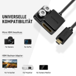 Neewer 4k/60hz Micro Hdmi kuni Hdmi adapterikaabel, D kuni A, Micro Male kuni Hdmi Female kaabel kahe 1/4 tollise kruviga, &uuml;hildub Sony A7r Iv A7c Zv-1 Zv-e10 Canon M50 M50 Ii Fujifilm X-t2 X-t3-3021