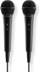 Hama Karaoke d&uuml;naamiline mikrofon 2,5 m pistikukaabli + adapteriga, sisse/v&auml;lja l&uuml;liti, 2 tk komplekt
