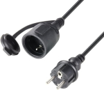Infitronic kummist pikendusjuhe - 5 m kaabel maanduskontaktiga, maanduskontaktiga &uuml;hendus kaitsekorgiga - 230v / 16a pikendusjuhe - Ip44 (5m)