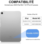Sengbirch Ipad Mini 7 (a17pro) 8.3 tolli 2024 klaviatuurikohver - prantsuse Azerty klaviatuur, eemaldatav juhtmevaba bluetooth klaviatuurikohver Ipad Mini 7 8.3 tolli 2024 jaoks, lavendel