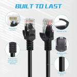 Riieyoca l&uuml;hike cat5e ethernet patch-kaabel 30 cm, rj45 lan v&otilde;rgukaabel ruuteritele, modemitele, l&uuml;lititele, serveritele (8 erinevat v&auml;rvi pakki)